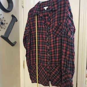 J. Jill Red and Black Plaid Button-Down Shirt